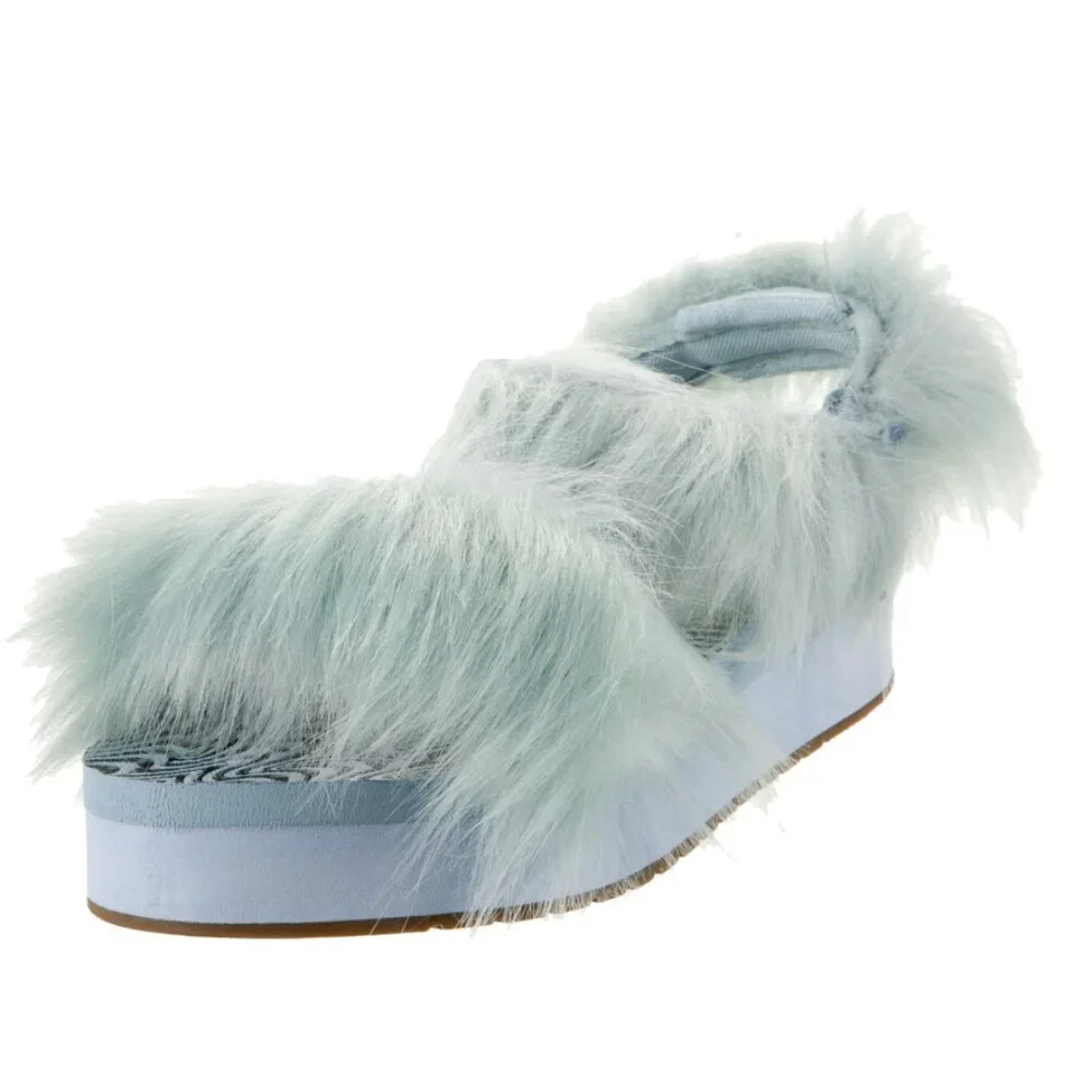 NEW Maisie Willen x Keds Faux Fur Floral Print Slides